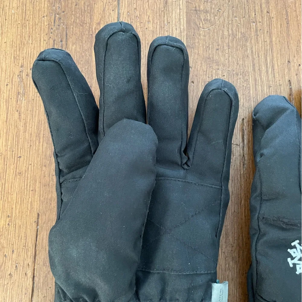 L-Bow Kids Black Waterproof/Breathable Snow Gloves L